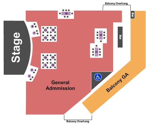 COBBS COMEDY CLUB END STAGE Seating Map Seating Chart
