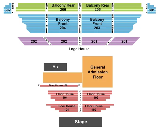  FITZ AND THE TANTRUMS Seating Map Seating Chart