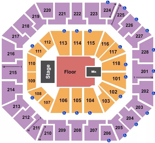  ENDSTAGE RESERVED FLOOR 2 Seating Map Seating Chart