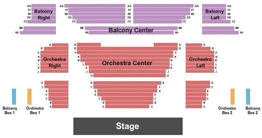 COLONIAL THEATRE LACONIA END STAGE Seating Map Seating Chart