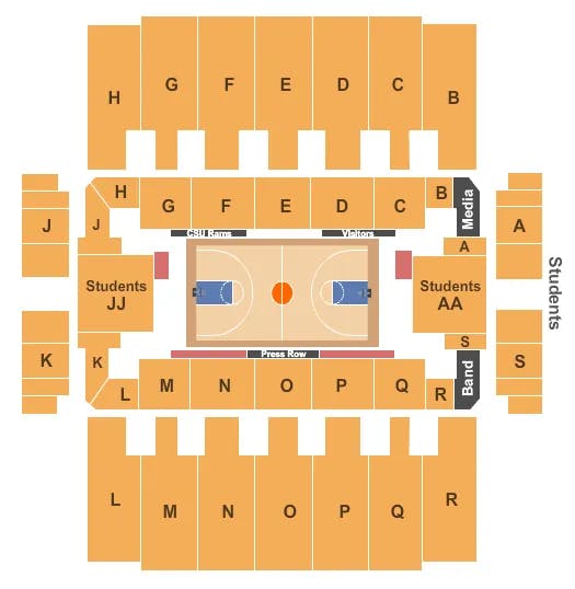 COLORADO STATE UNIVERSITY MOBY ARENA BASKETBALL Seating Map Seating Chart