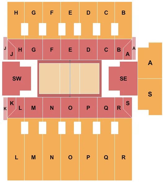 COLORADO STATE UNIVERSITY MOBY ARENA VOLLEYBALL Seating Map Seating Chart