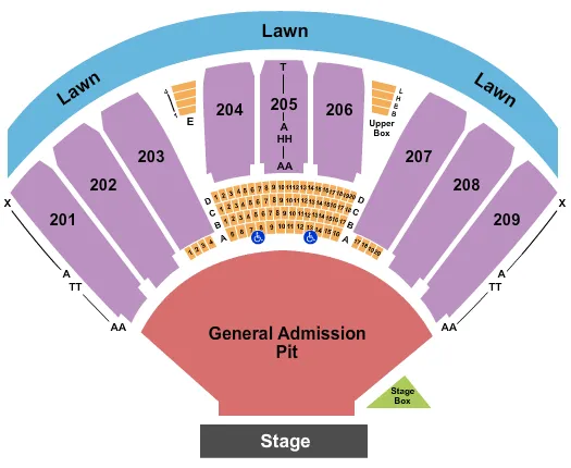  END STAGE GA PIT Seating Map Seating Chart