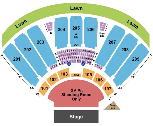  END STAGE GA PIT 3 Seating Map Seating Chart