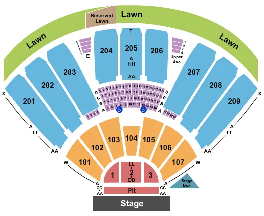  ENDSTAGE RSV LAWN Seating Map Seating Chart