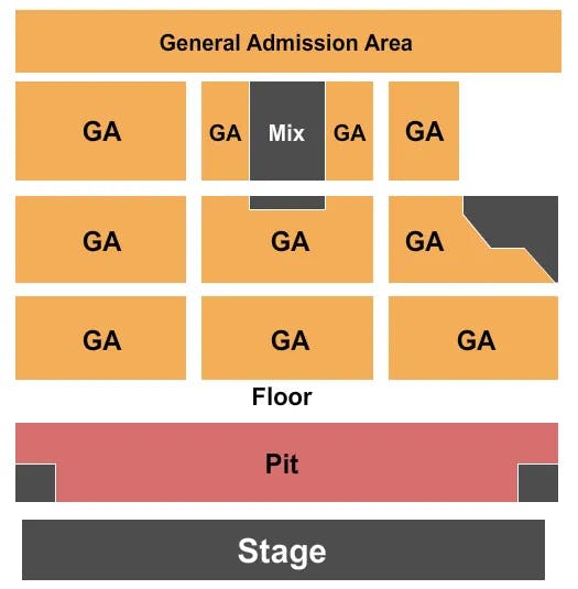  ENDSTAGE GA PIT GA FLOOR Seating Map Seating Chart