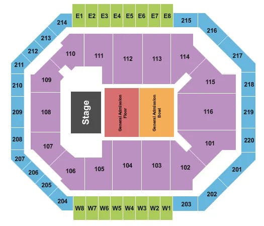  ENDSTAGE GA FLOOR GA BOWL Seating Map Seating Chart