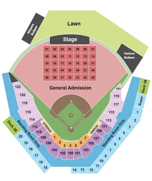  END STAGE Seating Map Seating Chart