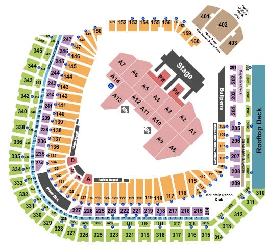  KANE BROWN Seating Map Seating Chart