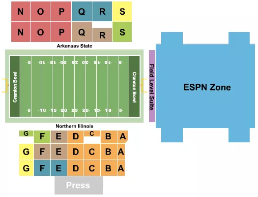  2023 CAMELLIA BOWL Seating Map Seating Chart