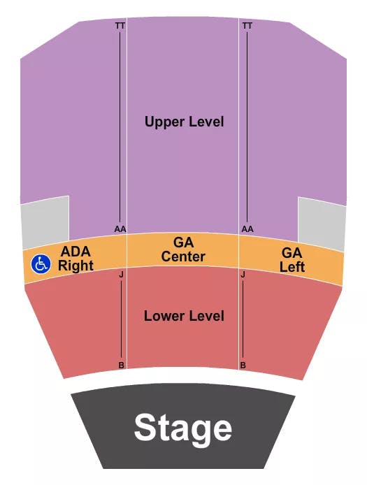 CREST THEATRE SACRAMENTO LOWER UPPER GA Seating Map Seating Chart