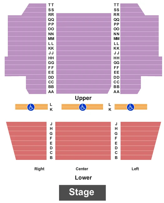 CREST THEATRE SACRAMENTO ENDSTAGE 2 Seating Map Seating Chart
