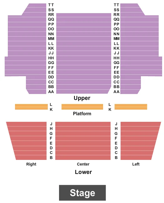 CREST THEATRE SACRAMENTO ENDSTAGE 3 Seating Map Seating Chart