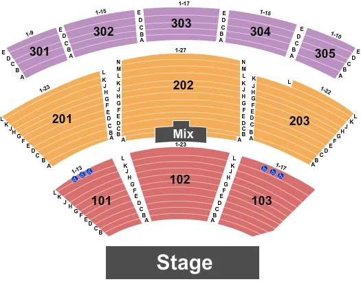 CRISS ANGEL THEATER AT PLANET HOLLYWOOD RESORT CASINO ENDSTAGE 2 Seating Map Seating Chart