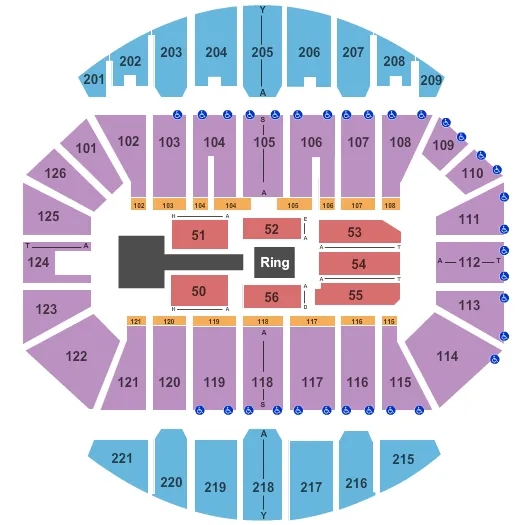 CROWN COLISEUM THE CROWN CENTER WWE 2 Seating Map Seating Chart