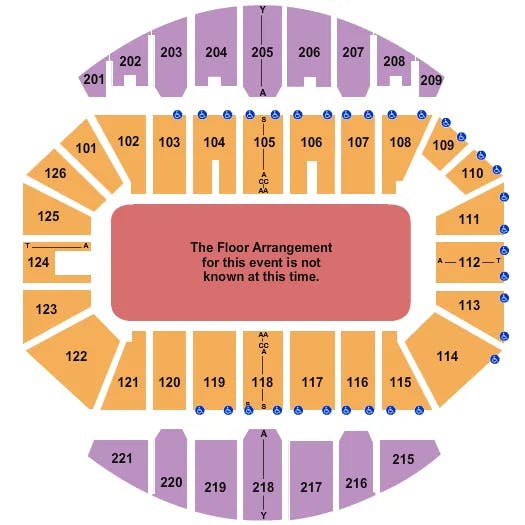 CROWN COLISEUM THE CROWN CENTER GENERIC FLOOR Seating Map Seating Chart