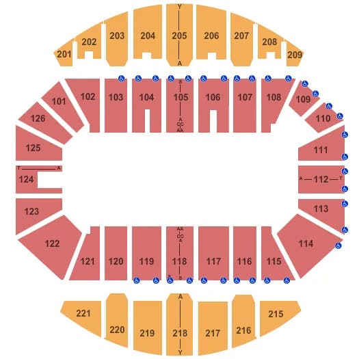 CROWN COLISEUM THE CROWN CENTER OPEN FLOOR Seating Map Seating Chart