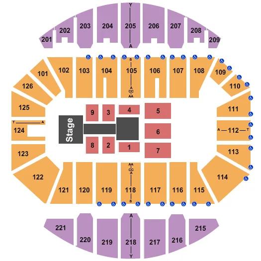 CROWN COLISEUM THE CROWN CENTER WWE 3 Seating Map Seating Chart