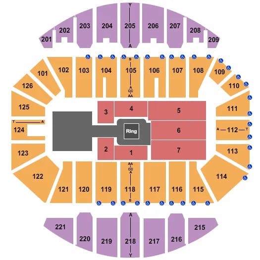 CROWN COLISEUM THE CROWN CENTER WWE 4 Seating Map Seating Chart