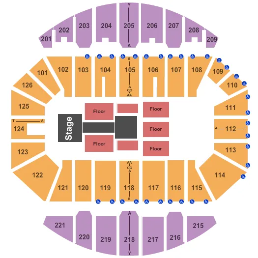 CROWN COLISEUM THE CROWN CENTER WWE Seating Map Seating Chart