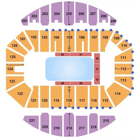 CROWN COLISEUM THE CROWN CENTER DISNEY ON ICE Seating Map Seating Chart