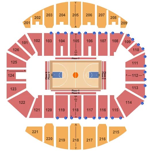 CROWN COLISEUM THE CROWN CENTER HARLEM GLOBETROTTERS Seating Map Seating Chart