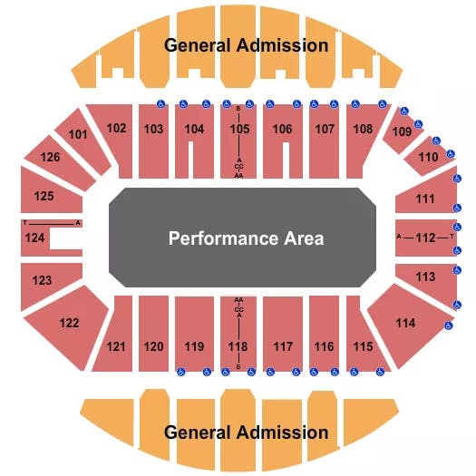 CROWN COLISEUM THE CROWN CENTER MONSTER TRUCK NITRO TOUR Seating Map Seating Chart