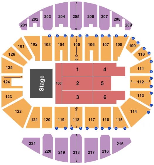 CROWN COLISEUM THE CROWN CENTER ROD WAVE Seating Map Seating Chart