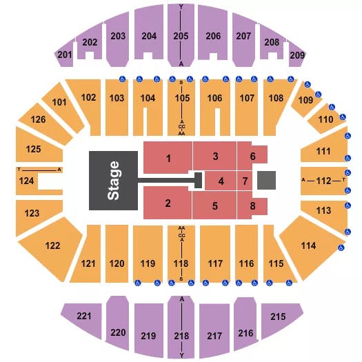 CROWN COLISEUM THE CROWN CENTER TOBYMAC Seating Map Seating Chart