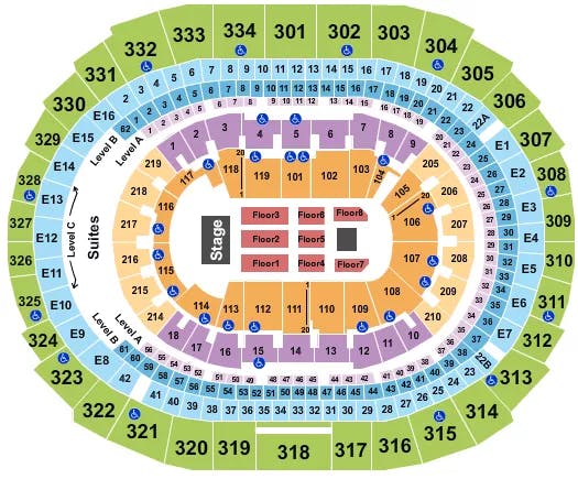 CRYPTOCOM ARENA CHAYANNE Seating Map Seating Chart
