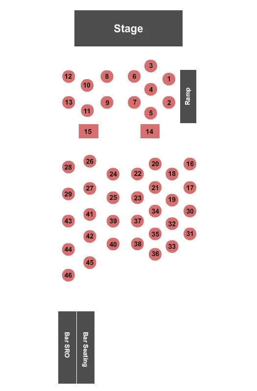  ENDSTAGE TABLES 2 Seating Map Seating Chart