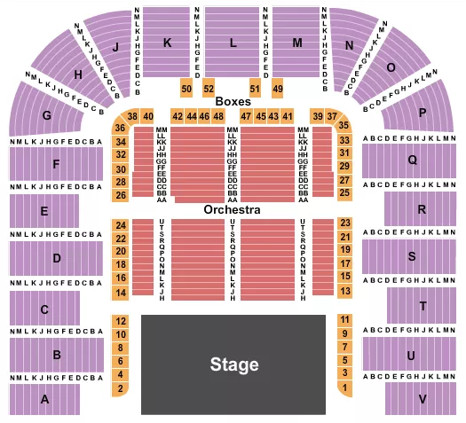  ENDSTAGE EXTENDED STAGE Seating Map Seating Chart