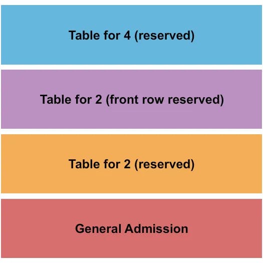  GA TABLE FOR 2 RESERVED TABLE FOR 4 RESERVED Seating Map Seating Chart
