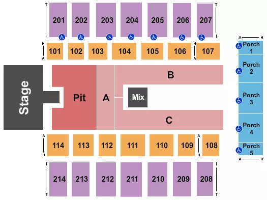 ENDSTAGE PIT 2 Seating Map Seating Chart