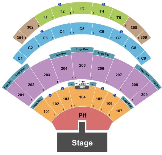 DAILYS PLACE AMPHITHEATER WALKER HAYES Seating Map Seating Chart