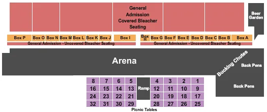 DAYS OF 76 EVENT CENTER RODEO Seating Map Seating Chart