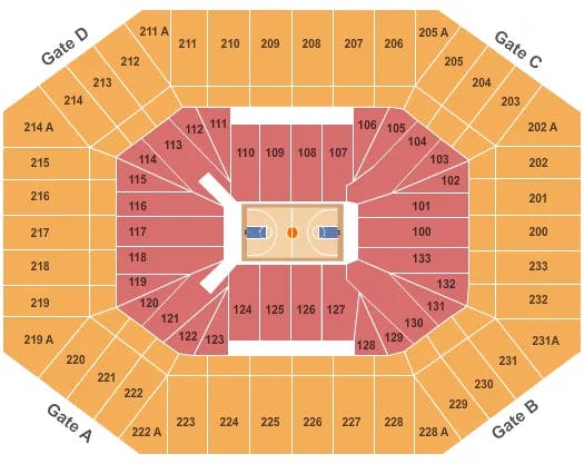 DEAN E SMITH CENTER BASKETBALL Seating Map Seating Chart
