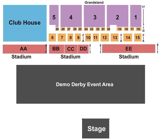  DEMOLITION DERBY 2 Seating Map Seating Chart