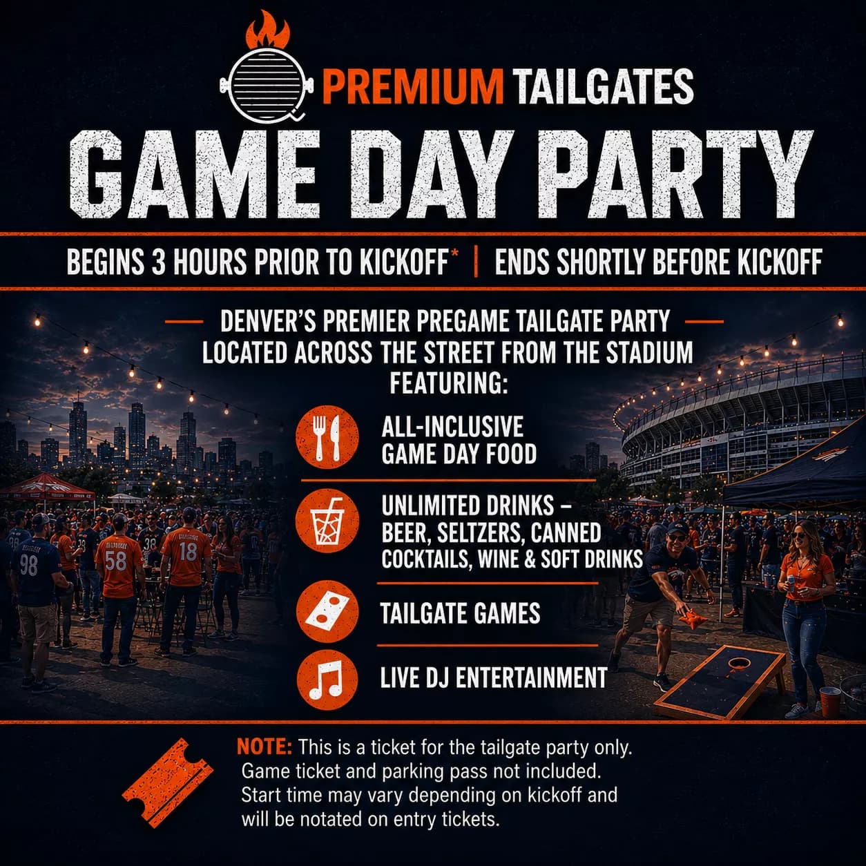 PREMIUM TAILGATE TENT DENVER PREMIUM TAILGATE Seating Map Seating Chart