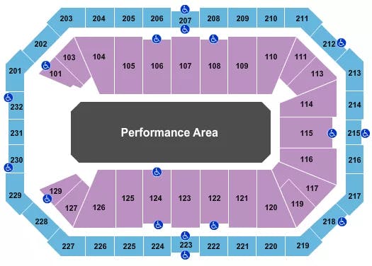  PERFORMANCE AREA Seating Map Seating Chart