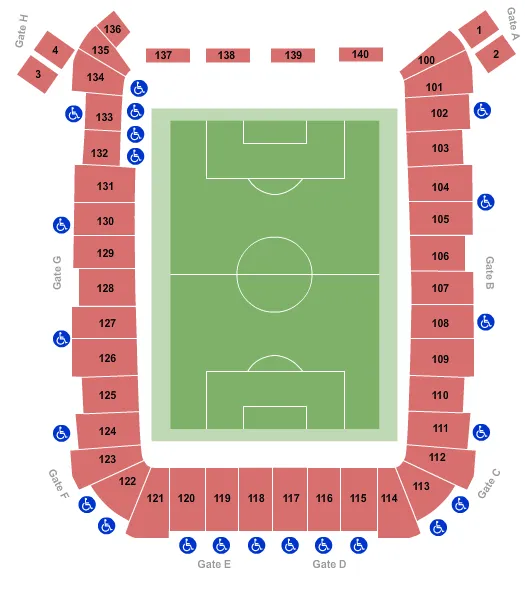 DICKS SPORTING GOODS PARK SOCCER Seating Map Seating Chart
