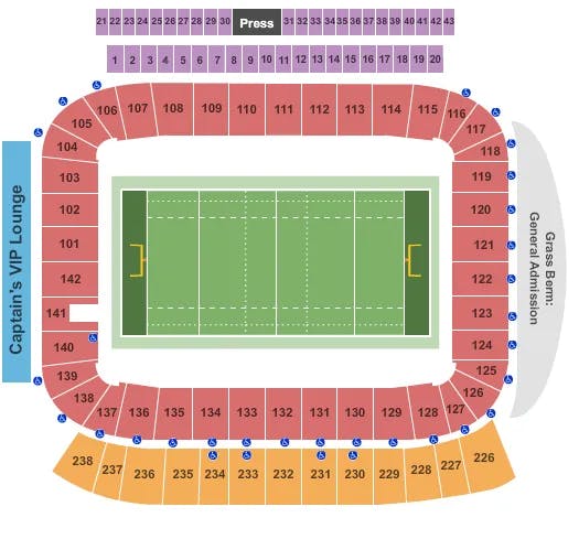DIGNITY HEALTH SPORTS PARK STADIUM RUGBY Seating Map Seating Chart