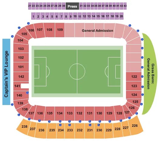 DIGNITY HEALTH SPORTS PARK STADIUM SOCCER 3 Seating Map Seating Chart