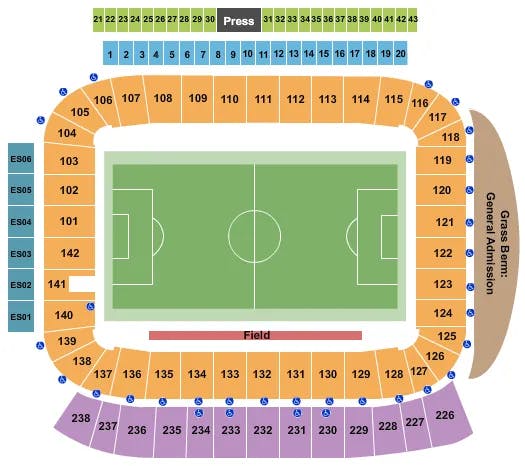 DIGNITY HEALTH SPORTS PARK STADIUM SOCCER 4 Seating Map Seating Chart
