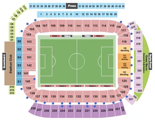 DIGNITY HEALTH SPORTS PARK STADIUM SOCCER Seating Map Seating Chart