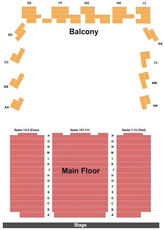  END STAGE Seating Map Seating Chart