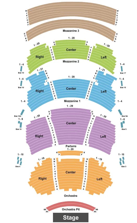  END STAGE Seating Map Seating Chart