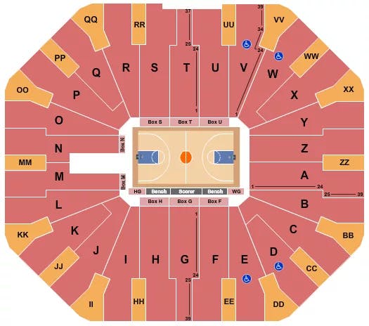  BASKETBALL GLOBETROTTERS Seating Map Seating Chart