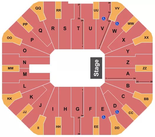  QUARTER STAGE Seating Map Seating Chart