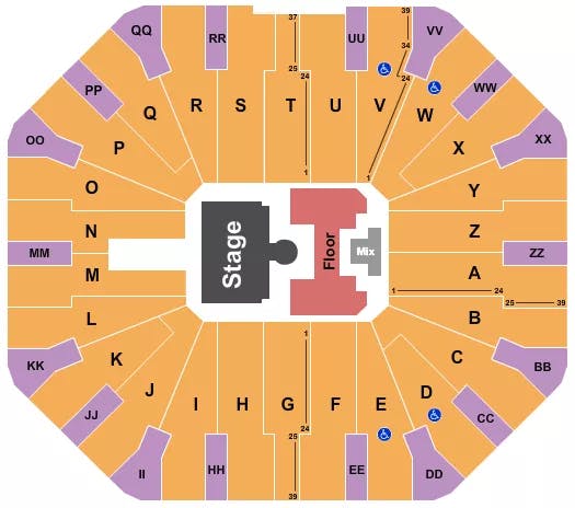  ROMEO SANTOS Seating Map Seating Chart